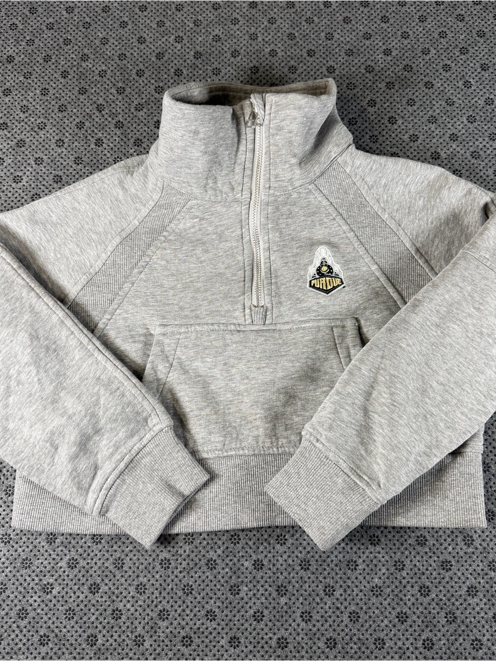 Purdue Youth Gray Half-Zip Pullover Sweatshirt